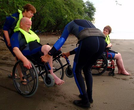 Snorkelers in Wheelchare